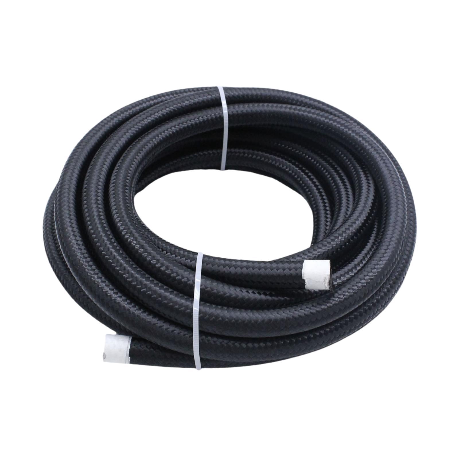 Wzmzjy 2ft 6AN 3/8" Cpe Gas Fuel Line Hose Nylon Stainless Steel Braided for Pump Gas,