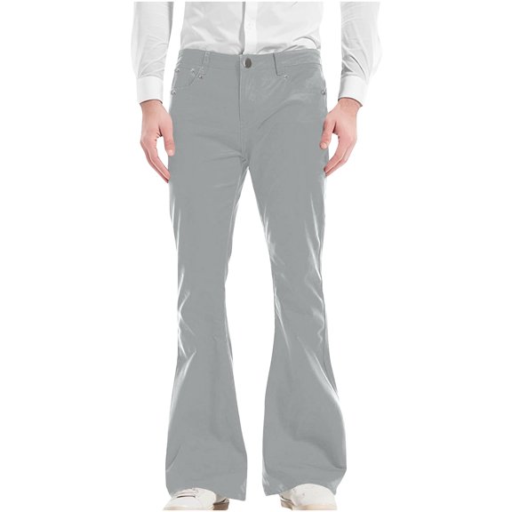 Stamzod Casual Pants For Men Slim Stretch Mens Bell Bottom Jeans Pants Wear-Resistanting 60S 70S Vintage Denim Pants For Men With Pocket On Clearance