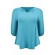 thumbnail image 4 of GRACE & GRANDEUR Blusas de Pascua para Mujeres Talla Grande Cuello en V Notch Camisas con Mangas 3/4 Elegantes y Casual Tallas 3X Azul Lago, 4 of 5