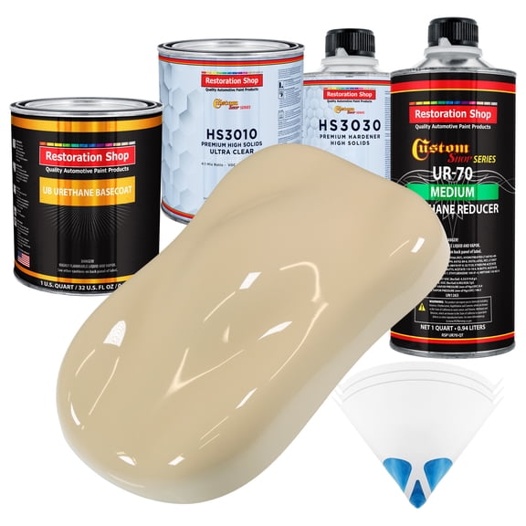 Ivory Premium Quart URETHANE BASECOAT CLEARCOAT Car Auto Body Paint Kit