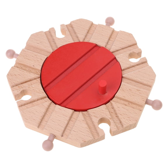 MANNYA 8 Way Railway Turntable Wooden Train Track Accessories 's Track Toy Compatibles with Most Train Tracks for