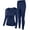 A Navy, variant on Plus Size Thermal Underwear for Women Fleece Lined Long Johns Base Layer Top and Bottom Set,1X-5X
