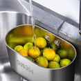 thumbnail image 2 of Stainless Steel Triangle Filter Basket Sinks Vegetable Fruit Storage Strainer, 2 of 9