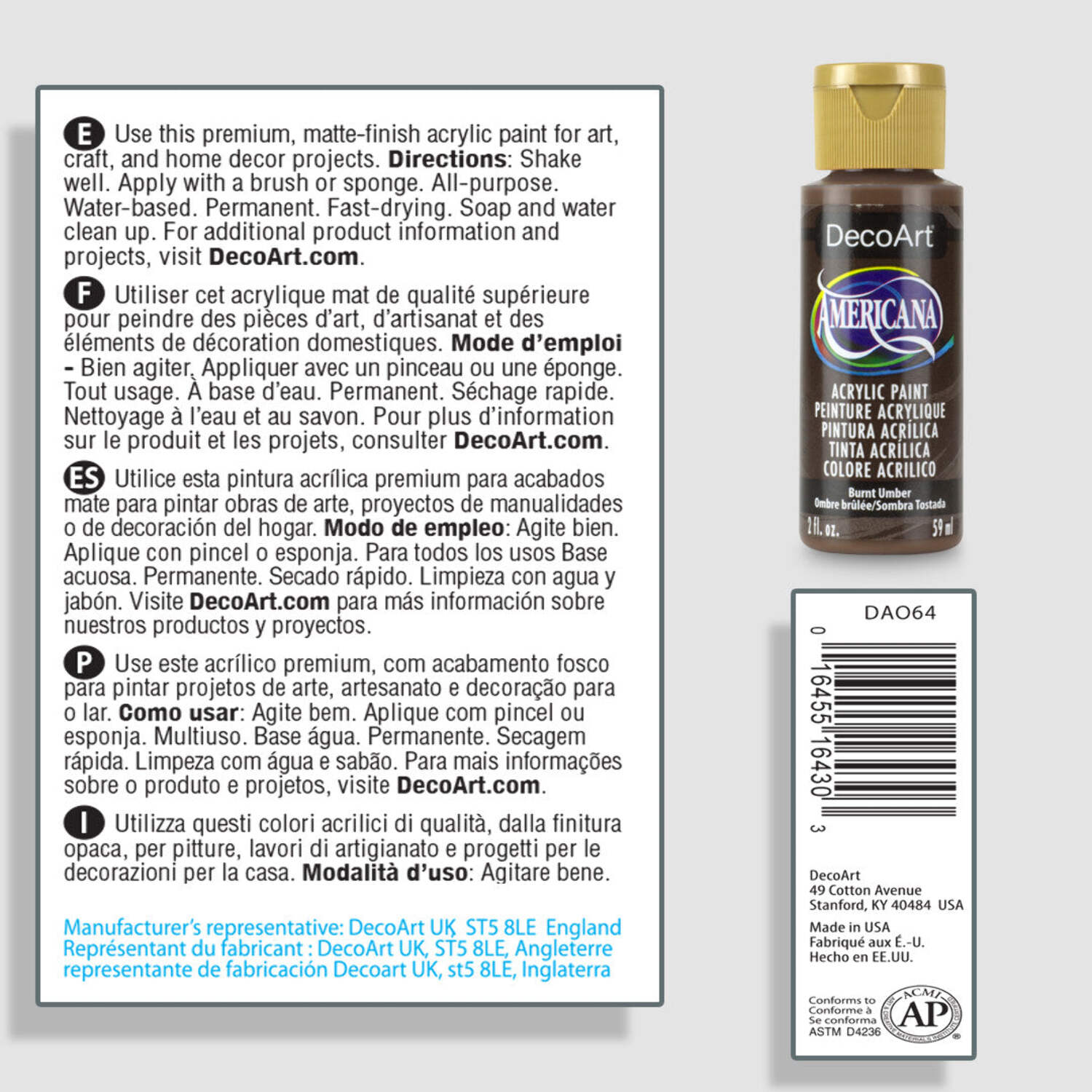 DecoArt Americana Acrylics Neutrals Color Family – 2oz Craft & DIY Paints