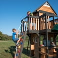 thumbnail image 4 of Backyard Discovery Canyon Creek Cedar Wood Swing Set, Slide, Clubhouse, Rock Wall, 4 of 10