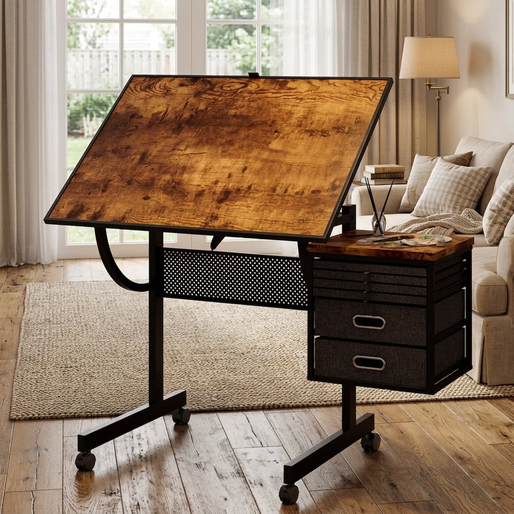 1500 Pieces Jigsaw Puzzle Metal Table Board for Adults Gift With 4 Trays, 2 Storage Drawers And 4 Wheels (Black)