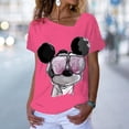thumbnail image 1 of Women Disney Mickey Mouse Minnie 3D Print T-Shirt Loose Short Sleeve T-Shirt Top Fashion Ladies Boho V-neck 3D T-shirt XS-5XLXXL Gao Jinjia LED, 1 of 2