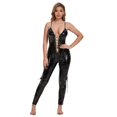 thumbnail image 4 of Women Shiny Leather Jumpsuit, Sexy Open Crotch, Hot Breast Exposed, Glossy PVC Leather Leotard Crotchless, 4 of 6