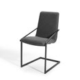 thumbnail image 1 of Side Dining Chair, Fabric, Metal Steel, Black Grey Gray, Modern Contemporary Urban Design, Kitchen Room Cafe Bistro Restaurant Hospitality, 1 of 9