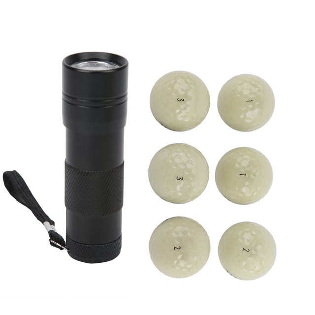6 uds bolas de luz fluorescente de Golf práctica nocturna bola brillante para entrenamiento de Golf
