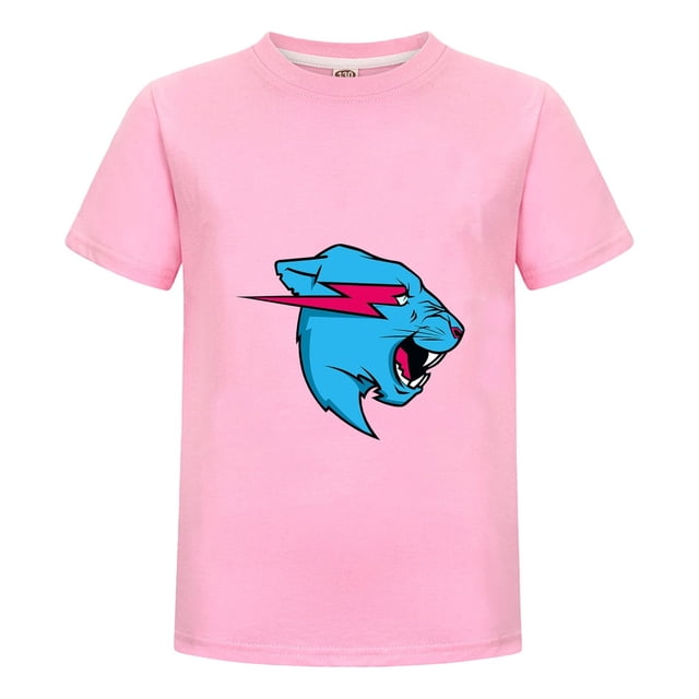 Camiseta MrBeast Niño Niña Verano Algodón Playera Pantera Azul Infantil Regalo Moda Casual Fans Ropa Fresca Estampada Diario