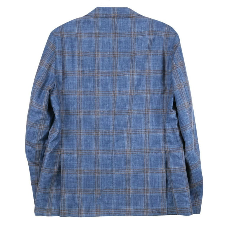 Maurizio Baldassari Men's Hopsack Blue Unconstructed Soft Coat Suit Jacket  - 42