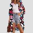 thumbnail image 4 of Xdegoge Kimono Cardigans for Women Open Front Half Sleeve Boho Tropical Print Cover Up Sheer Chiffon Duster Lightweight Summer Casual Daily Outerwear, 4 of 9