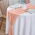 thumbnail image 6 of Beige Cheesecloth Table 10Ft Chiffon Table Runner 29X120 Inches Dusty Blue Table Runner For Wedding Baby Girl Bridal Shower Decorations, Mothers Day Household Antependium, 6 of 9