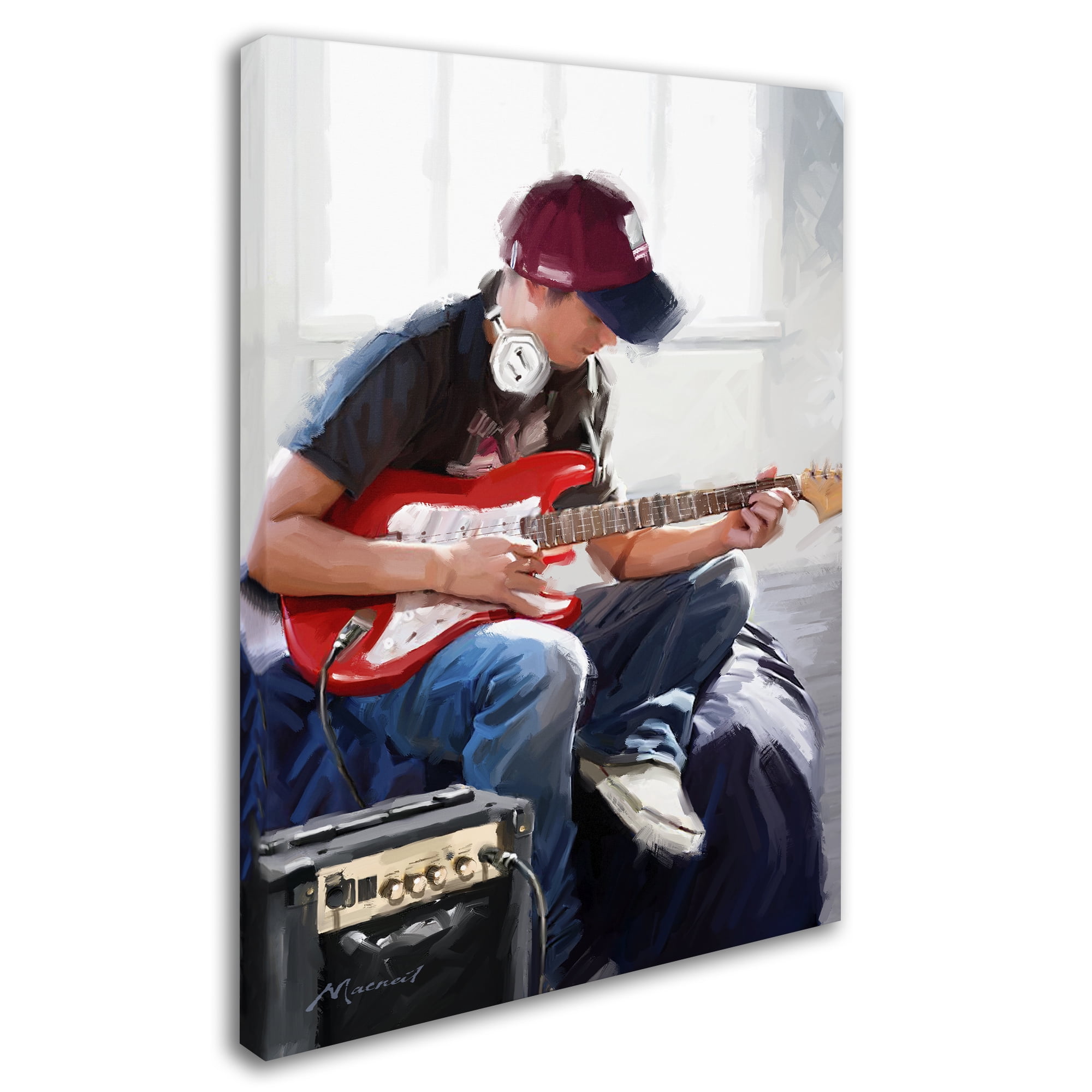 Trademark Fine Art 'Playing Guitar' Canvas Art by The Macneil Studio