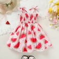 thumbnail image 2 of Happy Town Toddler Girl Dress Strawberry Print Sleeveless Dresses Infant Girl Spring Summer Sling Dress, 2 of 7