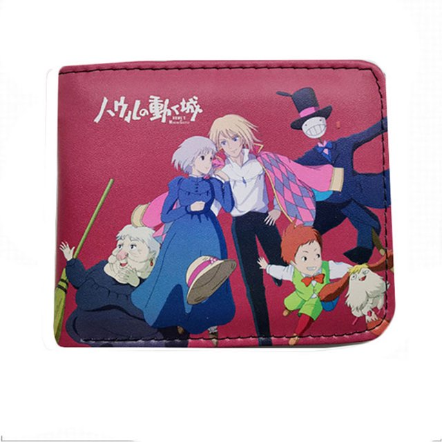 Monedero monedero de piel con doble pliegue, Howl's Castle, anime