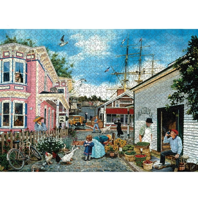 BAMAIA Puzzles for Adults 1000 Piece Jigsaw Puzzle -Dock Town, Educational Intellectual Decompressing Toy Fun Family Game for Kids Adults