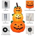 thumbnail image 3 of Kozart Halloween Decorations Inflatable Pumpkin,Blow Up Animated Tombstone Pumpkin with Build-in LEDs,Outdoor Inflatable Decoration for Front Yard, Porch,Lawm or Halloween Party Indoor, 3 of 5