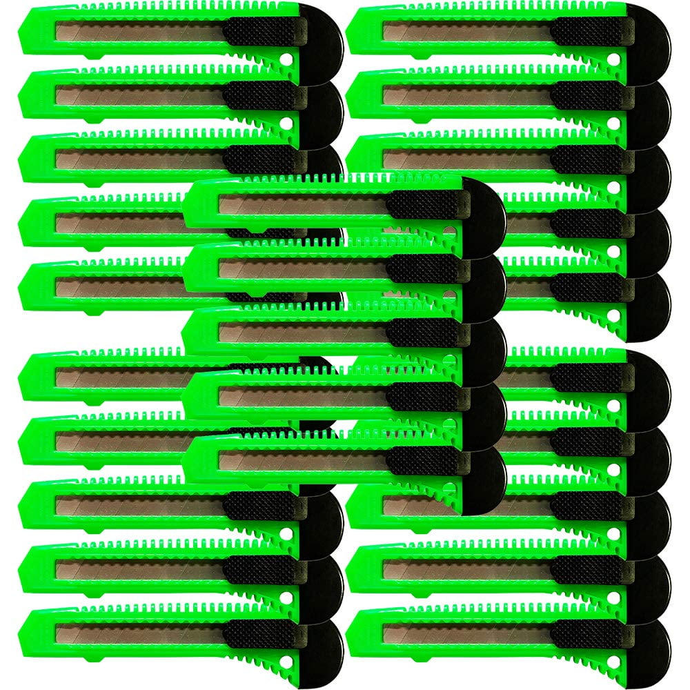 25 BULK Safety Box Cutter Utility Knife Retractable Snap off Razor