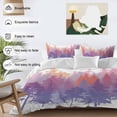 thumbnail image 4 of Orange Purple Forest Silhouette Bedding 3 Piece Duvet Cover Set Twin Size, Watercolor Forest Trees Retro Microfiber Comforter Cover with Zipper Closure & Pillowcases, FadeResistant Quilt Cover, 4 of 9