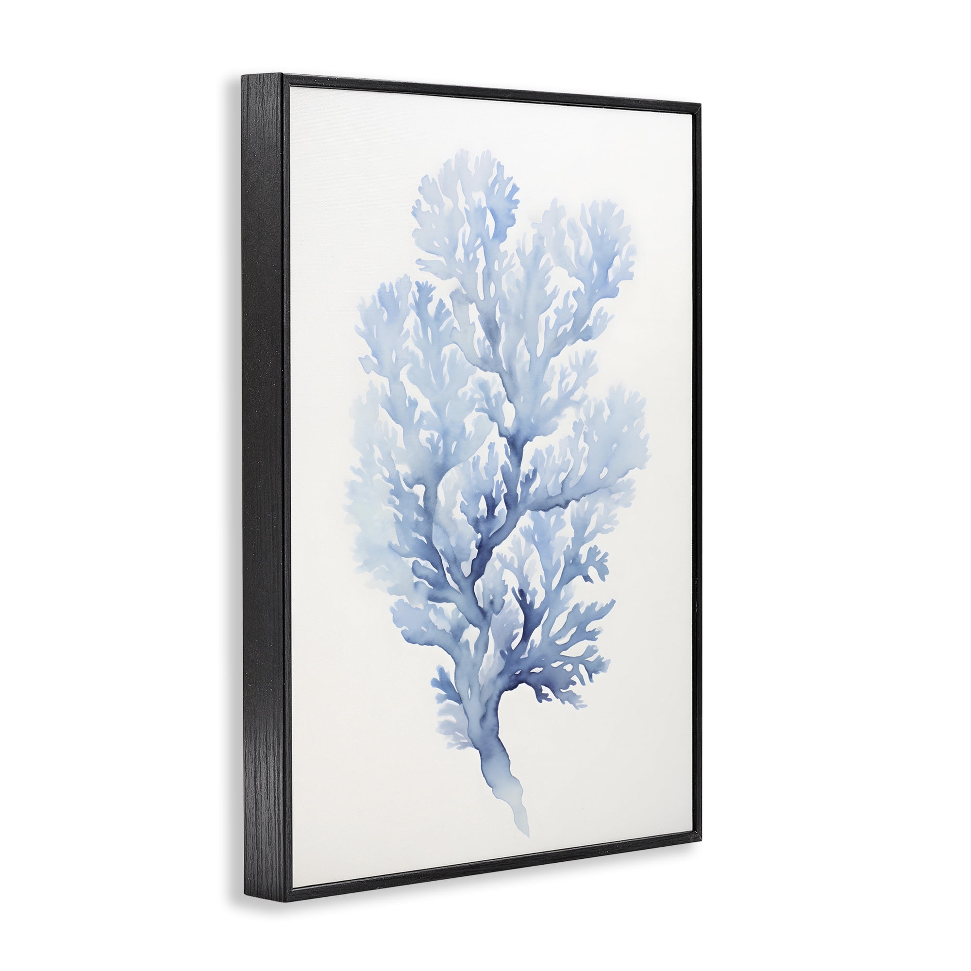 Stupell Industries Indigo Coral Shape Animals & Insects Painting Black Framed Art Print Wall Art, 20 x 30