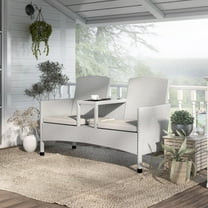 Lulu Aluminum and PE Wicker Patio Conversation Loveseat, Gray