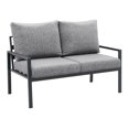 thumbnail image 4 of CorLiving Eden Deluxe 4-Piece Aluminum Outdoor Patio Conversation Set with Chairs, Loveseat, and Table, 4 of 9