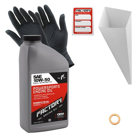 Factory Racing Parts 10W50 Oil Change Kit compatible with Husqvarna Husqvarna TC50/65/85, TE125/150/250i/300/300i - 1 Quart