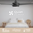 thumbnail image 6 of Velocity 52in 3-Blade Smart Ceiling Fan 2700K-6000K CCT Tunable Range LED Light Kit in Matte Black with Remote Control Works With iOS or Android App, 6 of 10