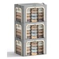thumbnail image 1 of Cubos de almacenamiento de ropa Furnhome, tamaño grande, con marco de metal, 66 litros, 3 unidades, 1 of 6