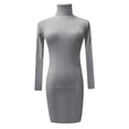 thumbnail image 5 of snowsong Sweater Dress Women's Formal Dresses Ladies Autumn Winter Turtleneck Knitted Sweater Dress Long Sleeve Sexy Dress Fall Dresses For Women Grey XL, 5 of 5