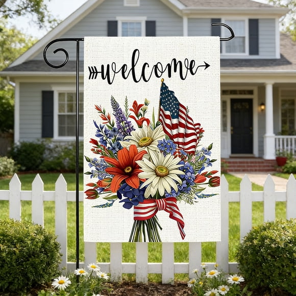 American Independence Day Garden Flag Patriotic Decoration | Outdoor Yard Banner for Porch and Patio | Double Sided Print for Indoor and Outdoor Display