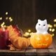 thumbnail image 4 of Xihbxyly Bola de Cristal Decorativa de Halloween, Adorno de Resina de Calabaza Espeluznante, Adorables Adornos de Halloween, Material Resistente E Impermeable, Decoración para Fiestas En Interiores y, 4 of 6