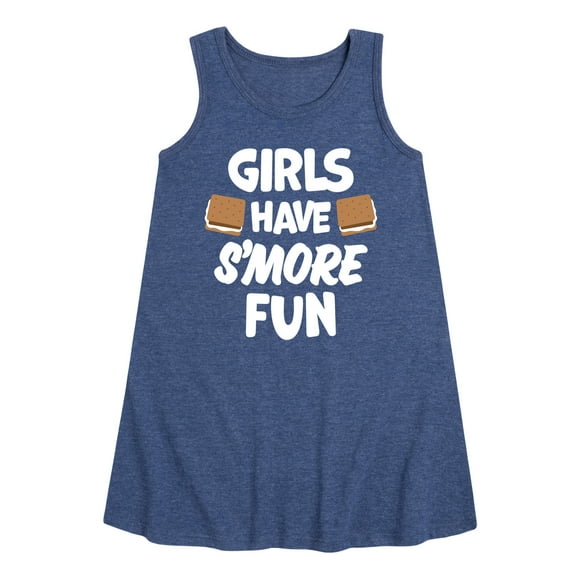 Instant Message - Girls Have Smore Fun - Toddler & Youth Girls A-line Dress