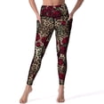 thumbnail image 1 of Floral Leopard Print Yoga Pants Sexy Red Roses Pattern Leggings High Waist Gym Leggins Female Sweet Quick-Dry Sports Tights, 1 of 4