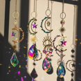 thumbnail image 3 of Celestial Sun Catcher Prism Window Crystal Wind Chime Moon Dream Catcher Natural Stone Wind Bells Hanging Garden Decoration, 3 of 5