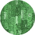 thumbnail image 1 of Ahgly Company Indoor Round Patchwork Emerald Green Transitional Area Rugs, 3' Round, 1 of 4
