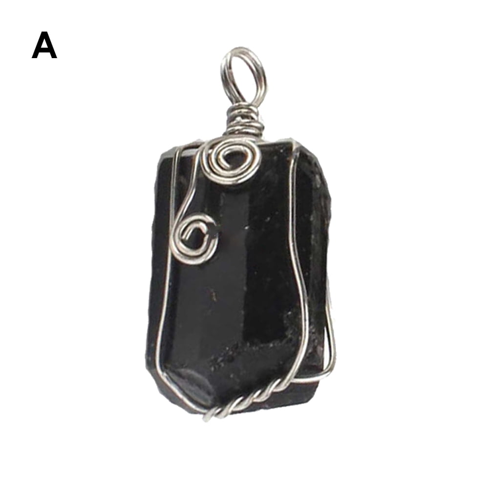 Black tourmaline Necklace Natural Black Tourmaline Natural Stone Pendants Reiki Bead Pendant Black Stone Necklace