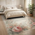 thumbnail image 3 of ODIKA 8'x10' Washable Area Rug Playroom Vintage Cottagecore Border Coquette Aesthetic Pink Dorm for King Size Bedroom Under Bed, Master Suite, Non-Shedding, Easy Care, 3 of 7