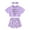 Purple, variant on CARETOO Toddler Baby Girl Clothes Summer Girls Outfits Top Shorts Headband Cute Baby Clothing 1-5T