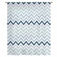 thumbnail image 2 of Gradient Blue Sheer Curtains 45 Inches Long, Geometric Stripes Wave Chevron Pattern Light Filering Curtains, Breathable Simi Curtain Privacy Drapes for Kitchen Bathroom Small Window Treatment, 2 of 9