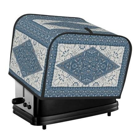 

Noewx Vintage Persian Colored Blue Toaster Covers 4 Slice Appliance Cover Toaster Fingerprint Protection and Greasy Protection Anti-sputtering Bread Maker Cover