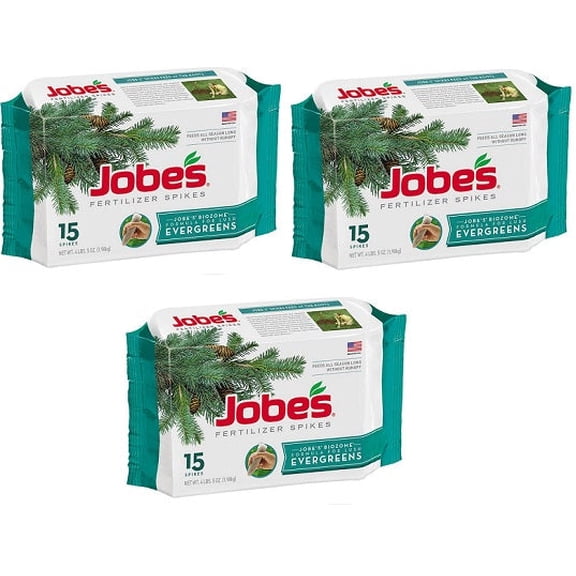 Jobe's 01611 15 Pack Evergreen Tree & Shrub Fertilizer Spikes - Quantity of 3