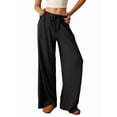 thumbnail image 1 of Pantalones Palazzo de Cintura Alta con Bolsillo y Pierna para Mujer, para Otoño e Invierno. Negro S, 1 of 9