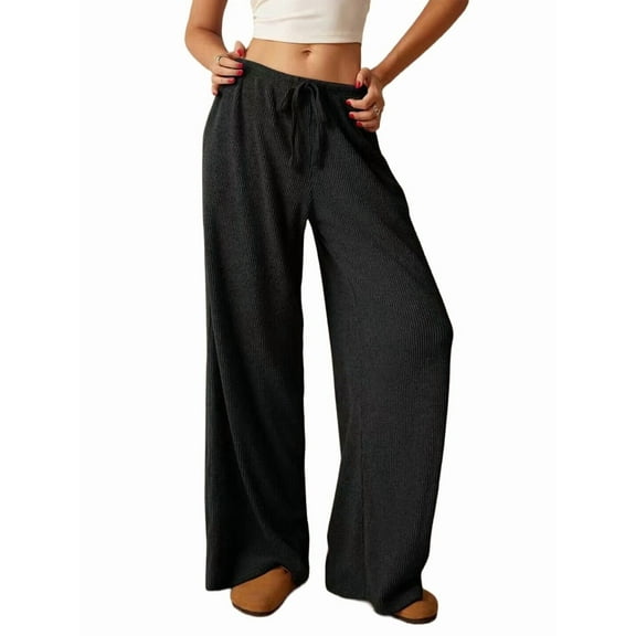 Women Wide Leg Pants with Pocket High Waisted Lounge Palazzo Autumn and Winter Pants
