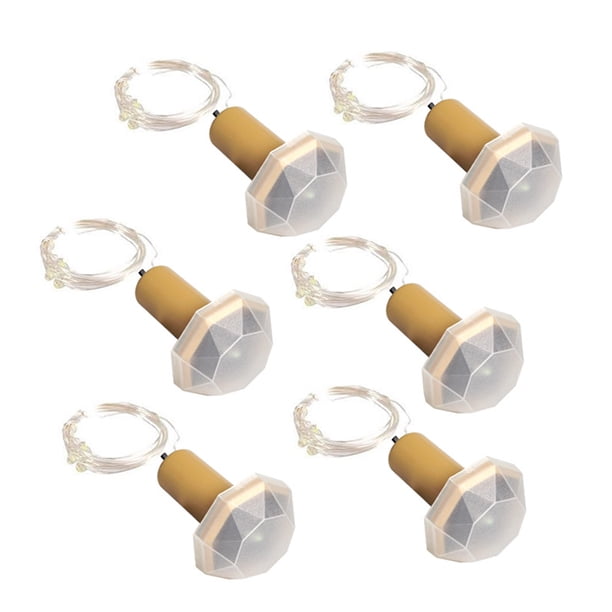 6 luces solares de corcho para botellas de vino, luces LED de colores con alambre de cobre, suministros para fiestas en casa, karaoke y bar.