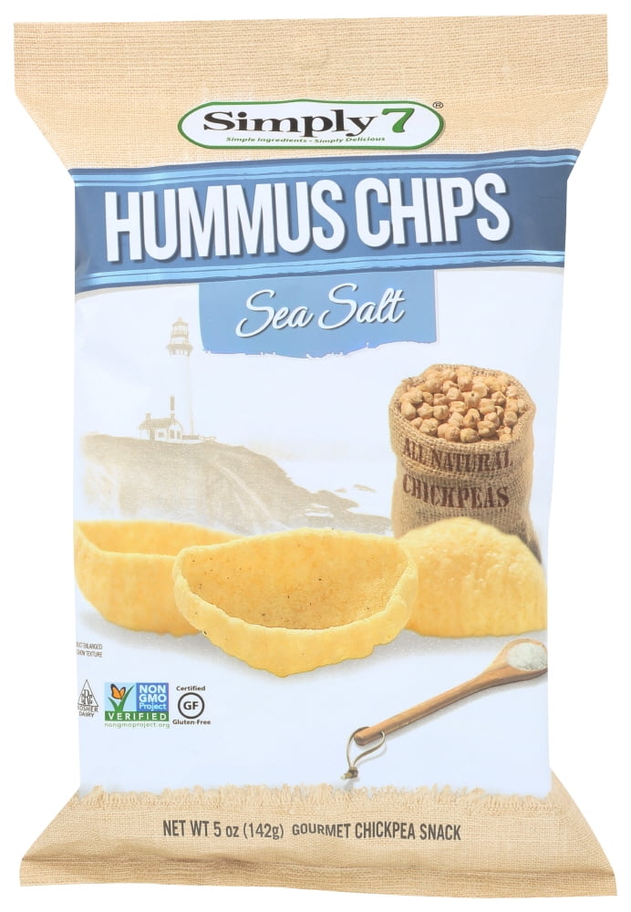 Simply 7 Seas Salt Hummus Chips, 5 oz, (Pack of 12)