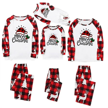 

Christmas Pajamas for Family Christmas Sleepwear Set Printed Home Wear Pajamas Two-piece Set
