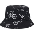 thumbnail image 4 of CoCopeaunts Black White Bucket Hat for Men Spring Summer Outdoor Sun Protection Fisherman Hat Women Bucket Cap Double-Faced Wear, 4 of 8